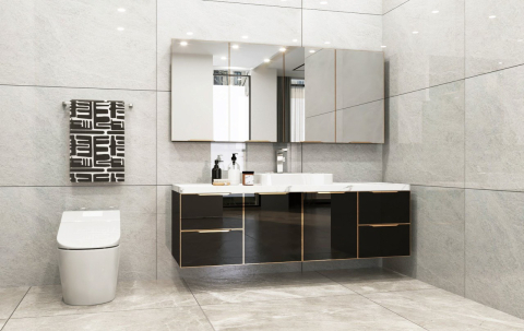 Tủ lavabo nhôm cánh kính tại đà nẵng